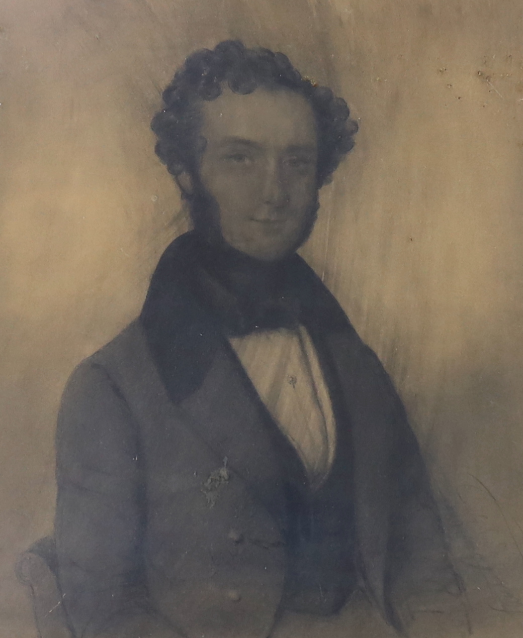 Regency School, charcoal, Portrait of a young gentleman, possibly Joseph John Harris (1799-1869), 35 x 29cm